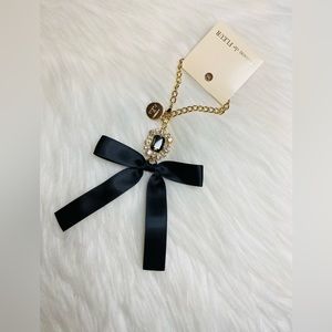 maison de FLEUR Japan black Bow ribbon charm New